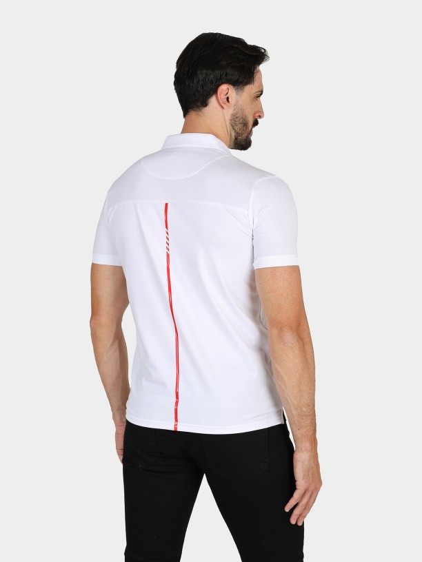 Cotton polo shirt with back detail