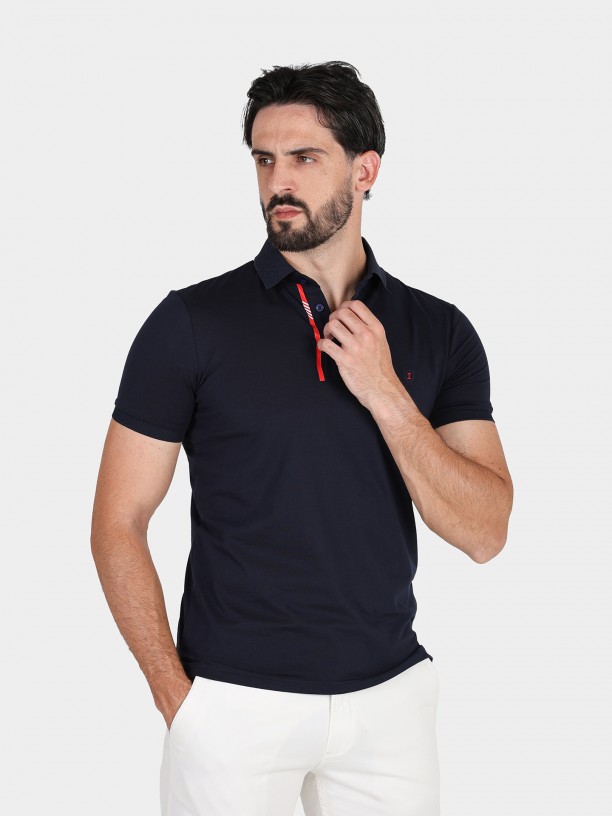 Cotton polo shirt with back detail