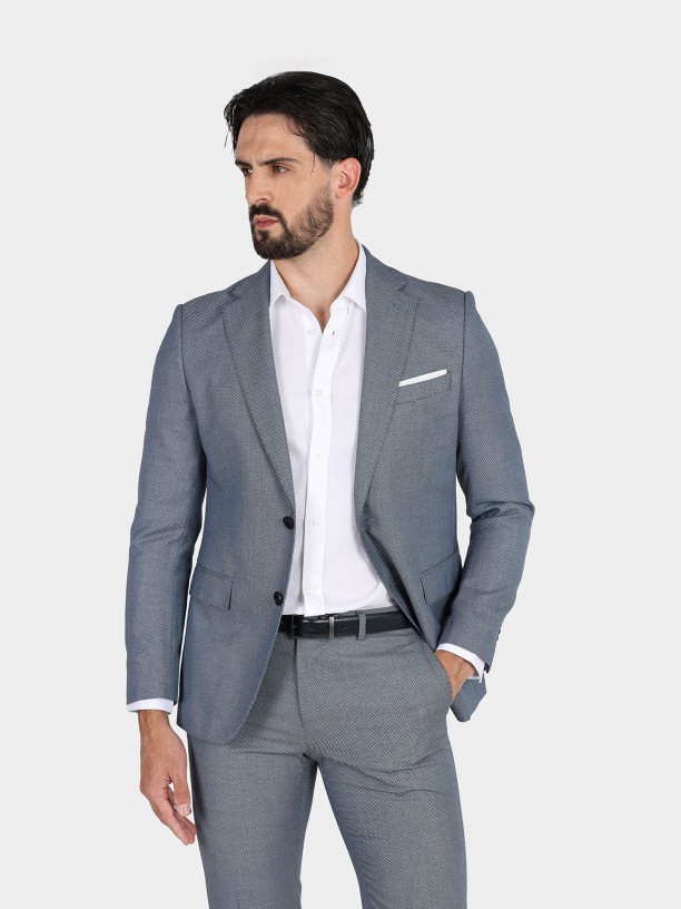 Regular fit suit recycled fabric