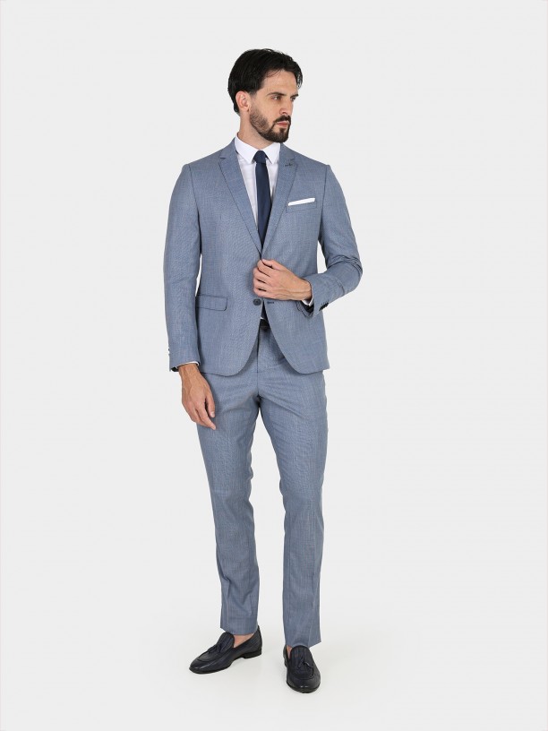 Fato de microestrutura slim fit