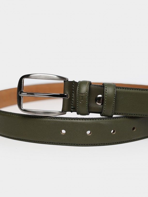 Leather casual belt