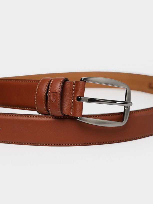 Leather casual belt