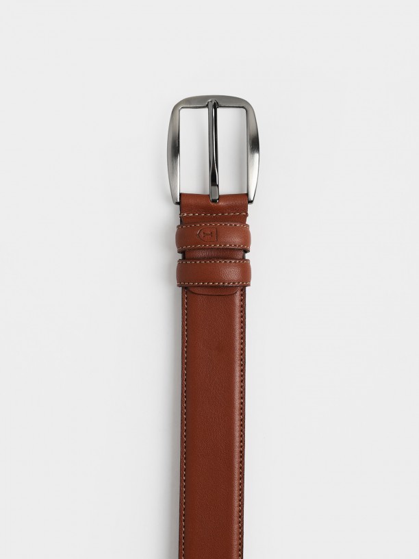 Leather casual belt