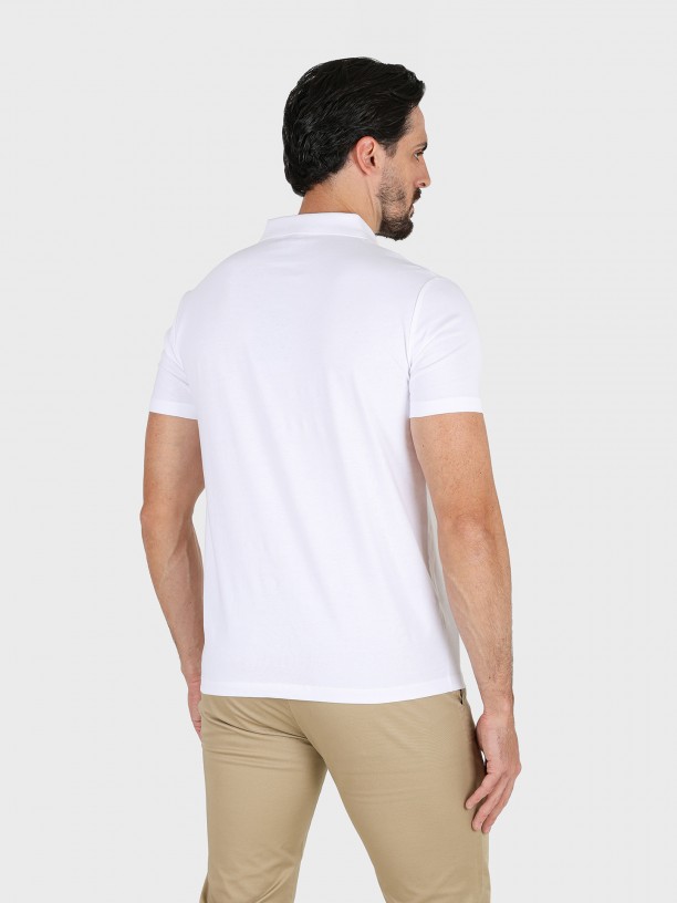 Cotton polo shirt with zip