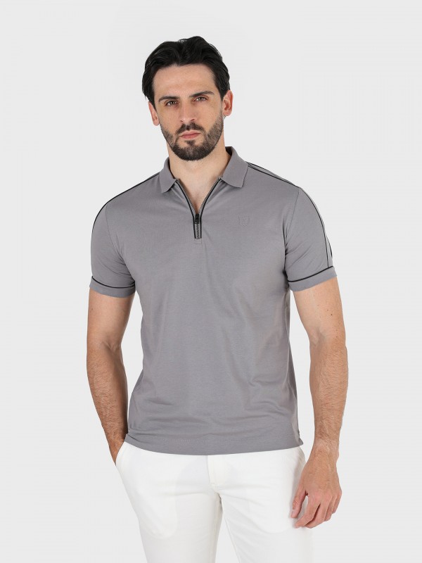 Polo 100% algodn con cremallera