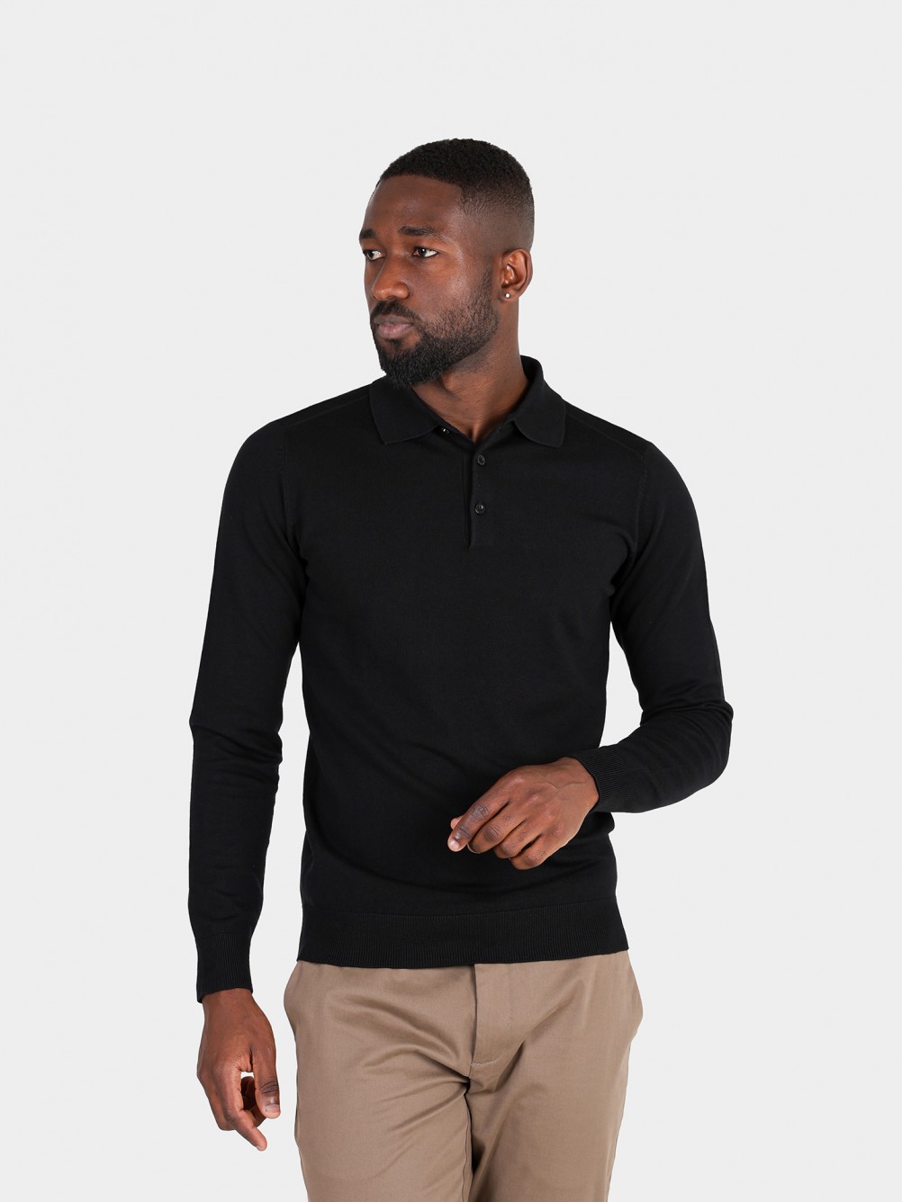 Polo de malha manga comprida