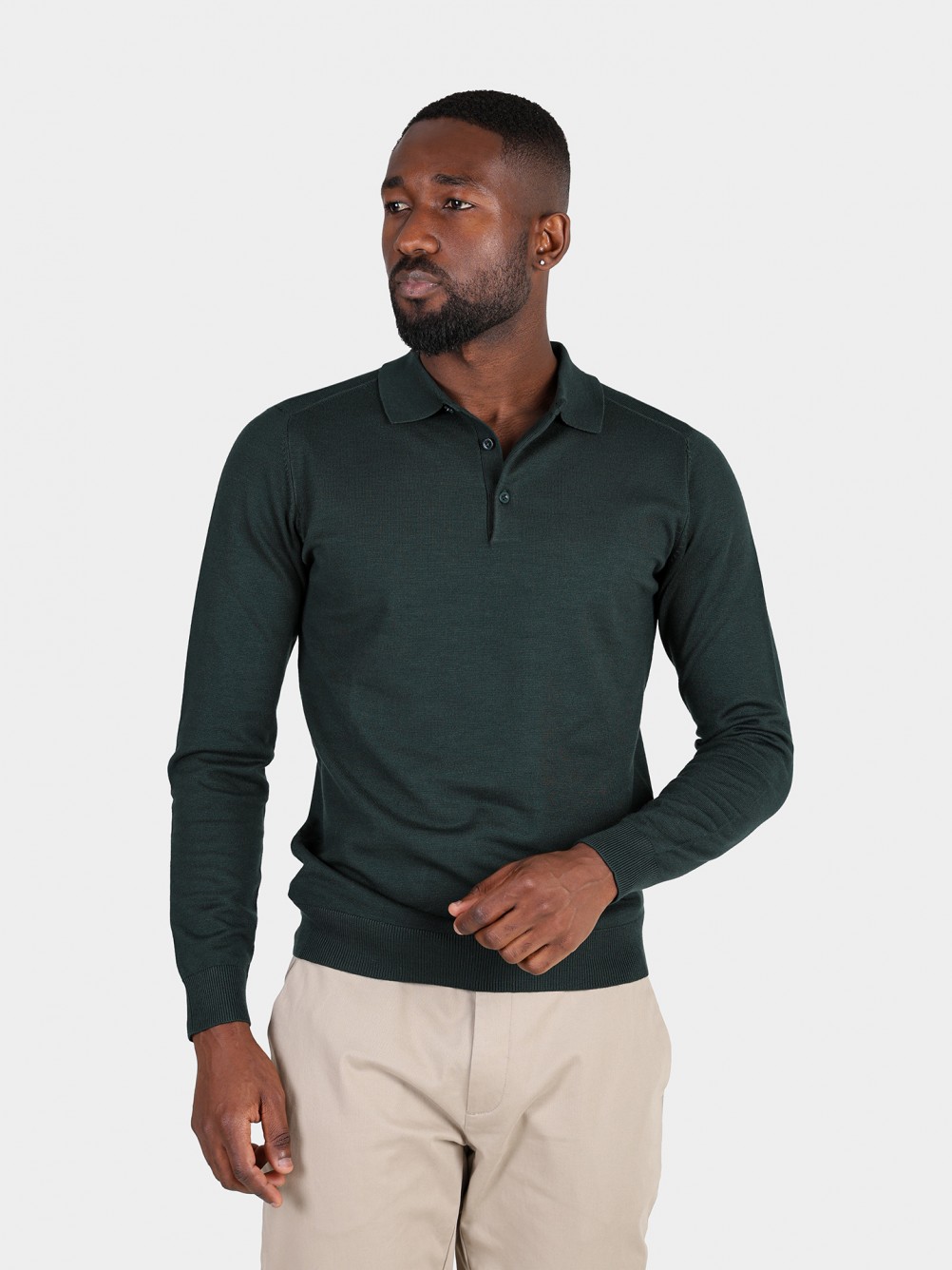 Polo de malha manga comprida