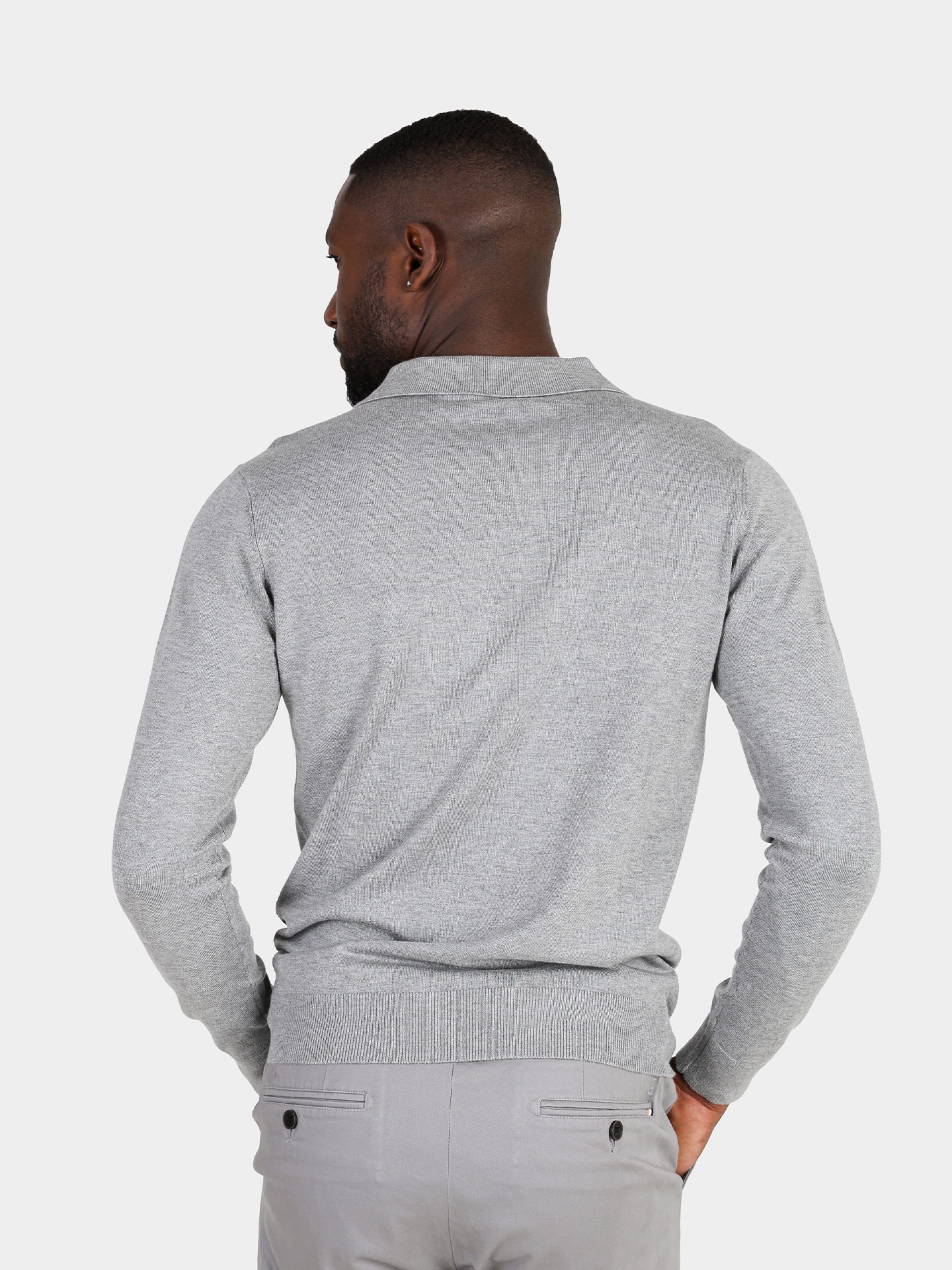 Knitted polo with collar