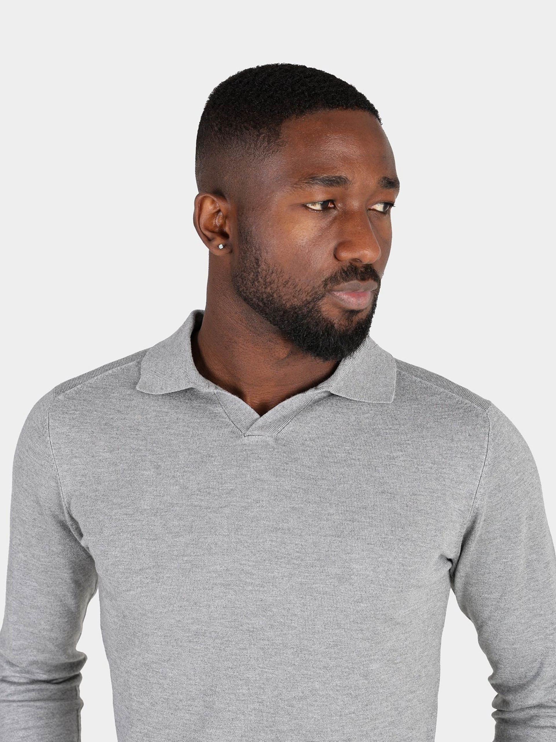 Knitted polo with collar