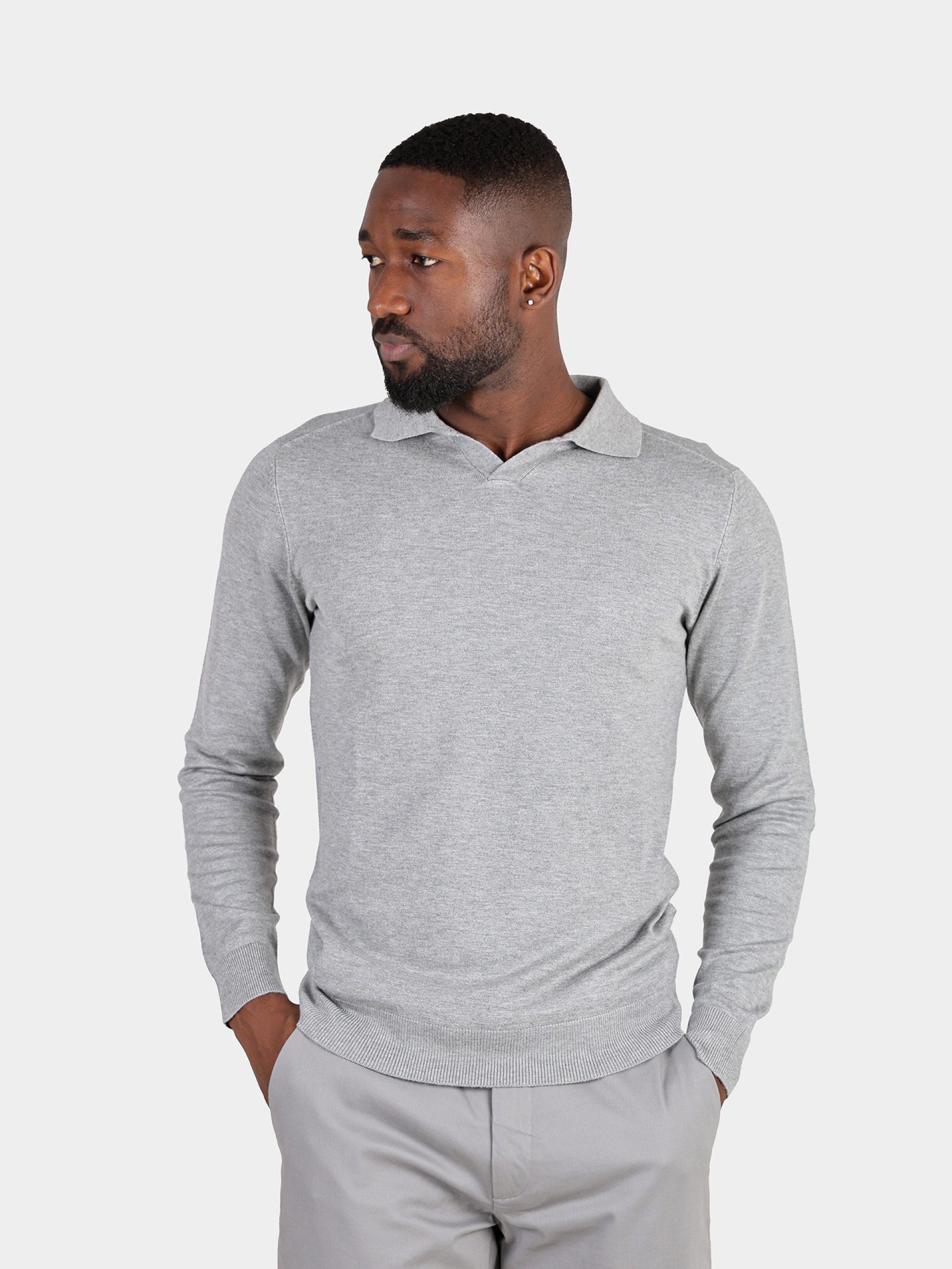 Knitted polo with collar