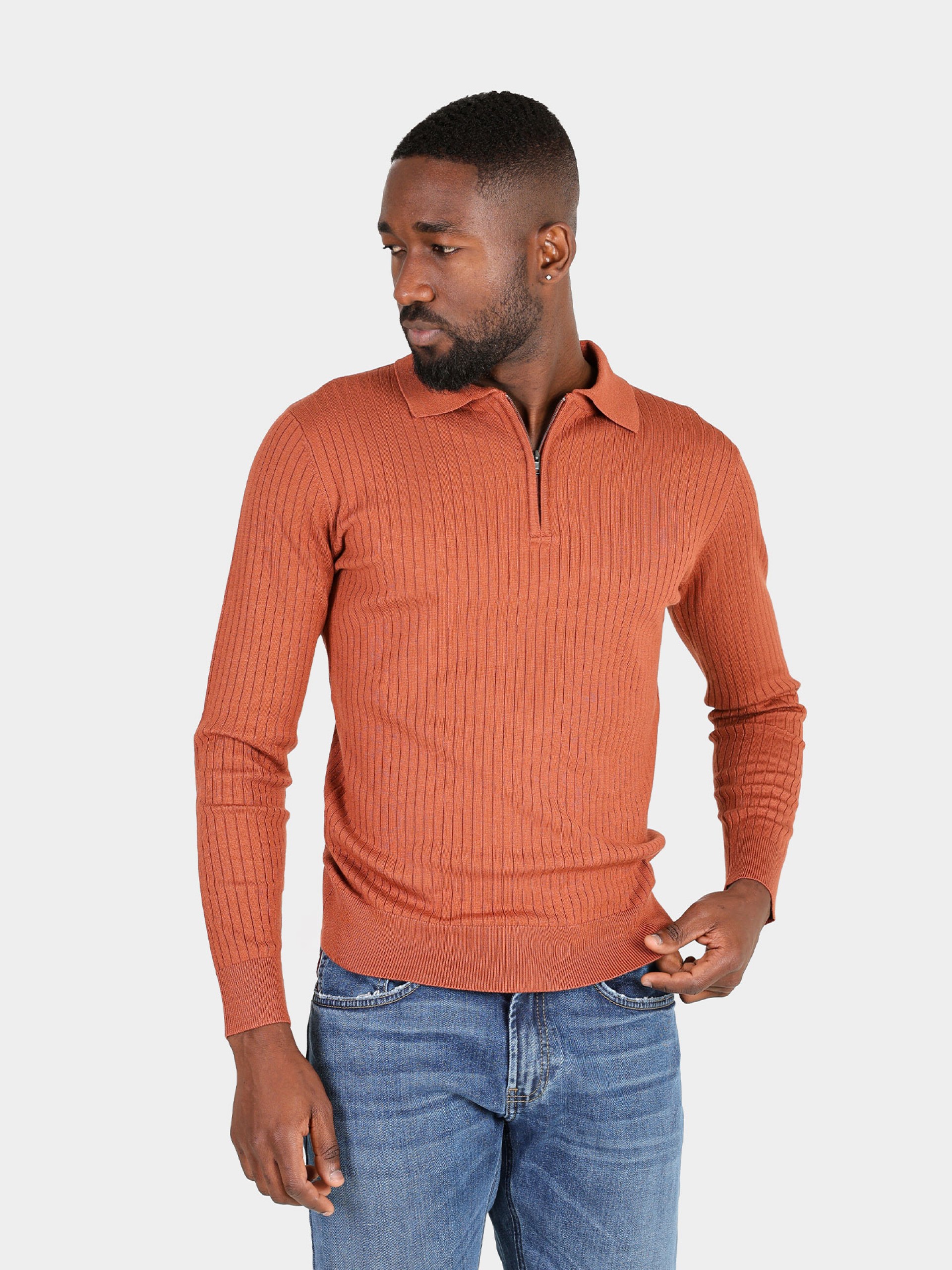 Polo de malha canelada