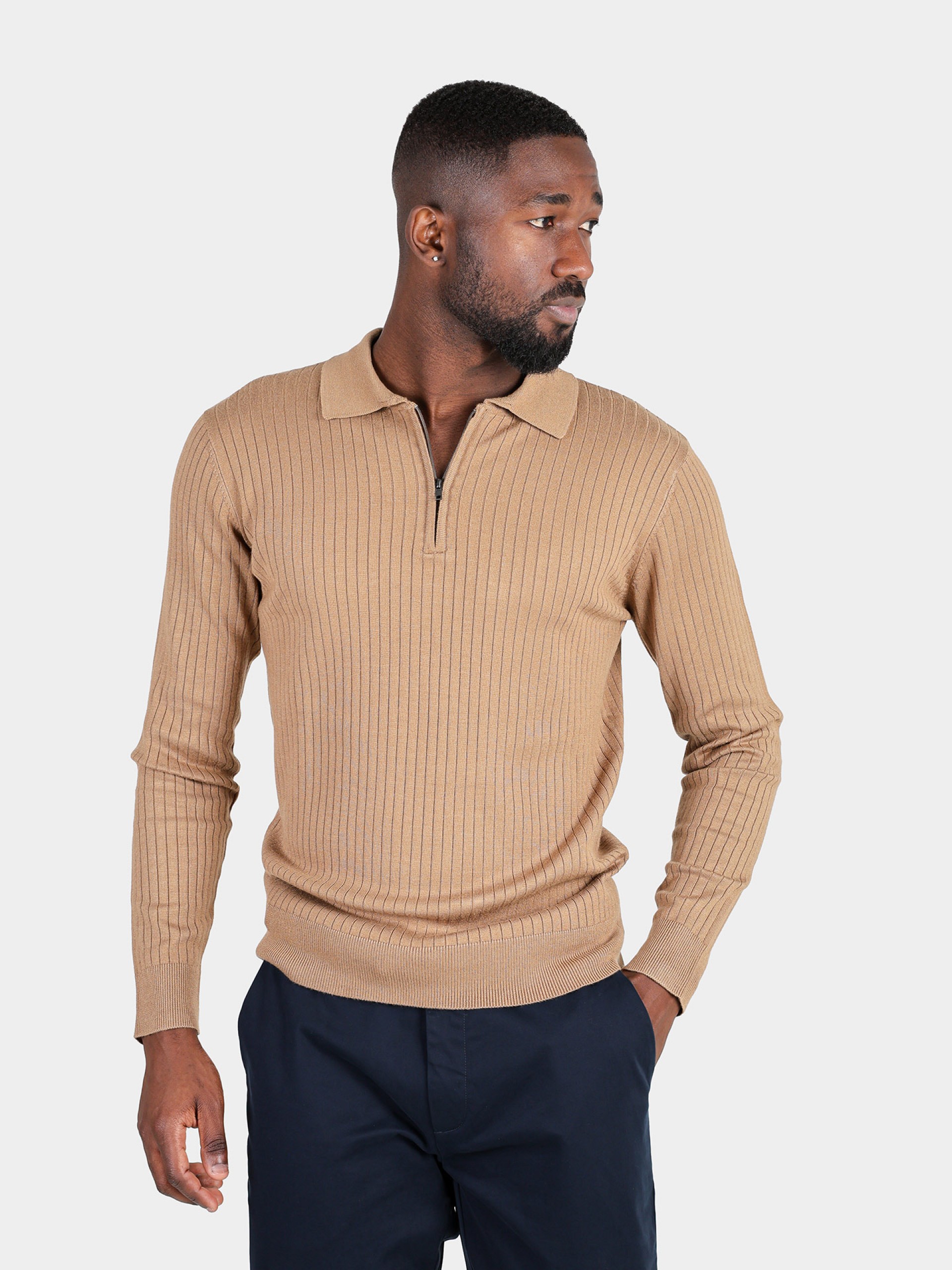 Polo de punto con canalé