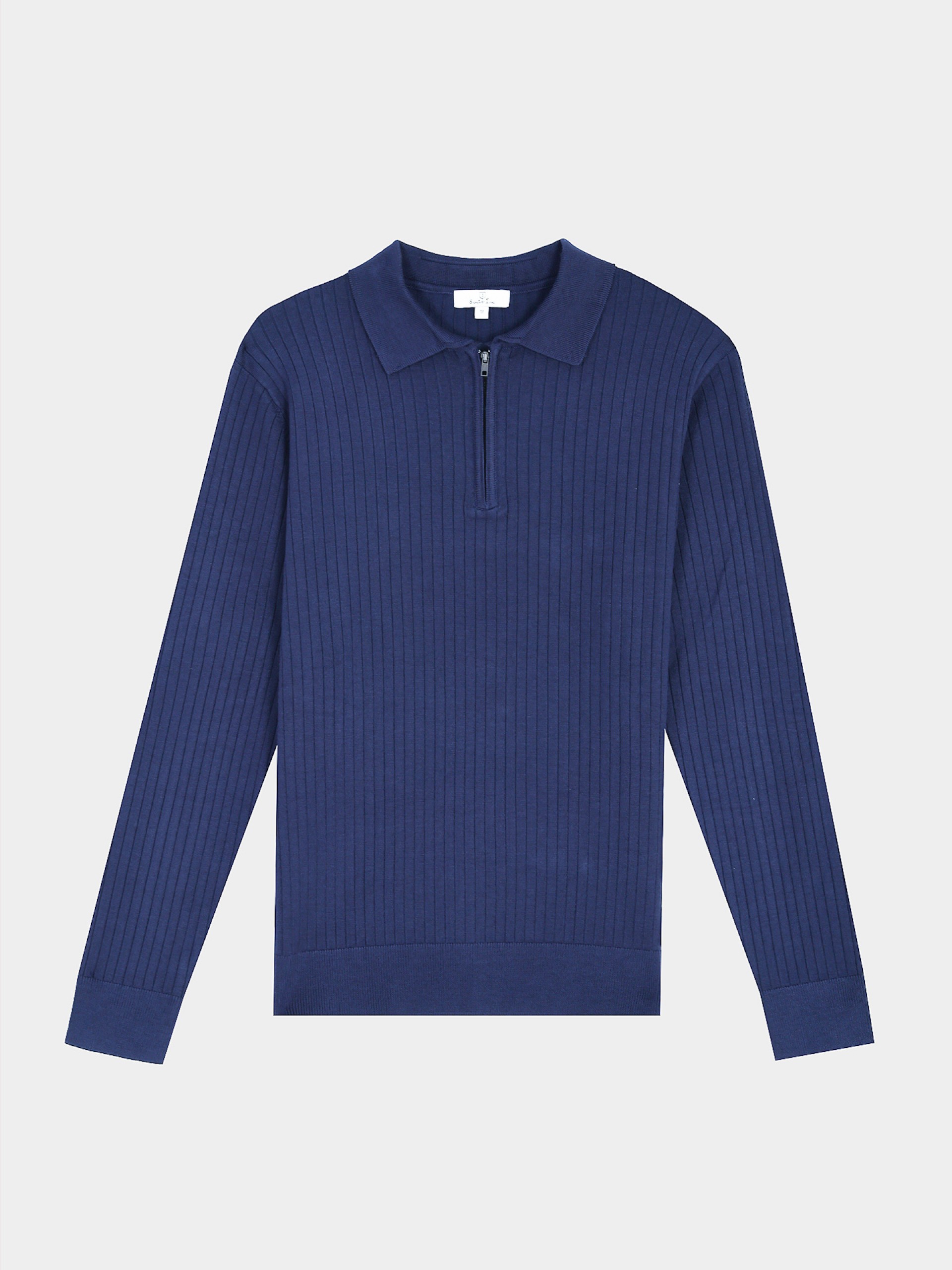Ribbed knitted polo