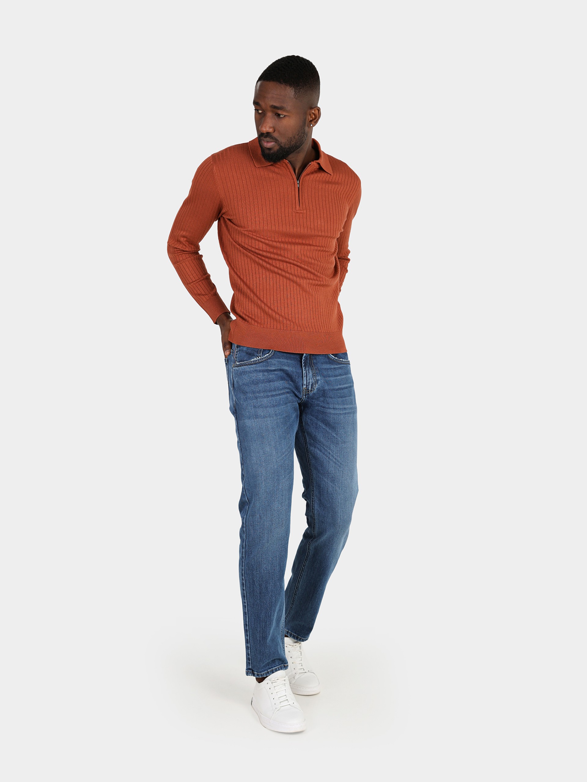 Calça de ganga regular fit