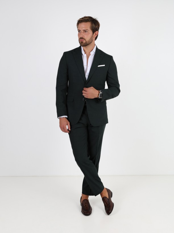 Slim fit micro structured suit