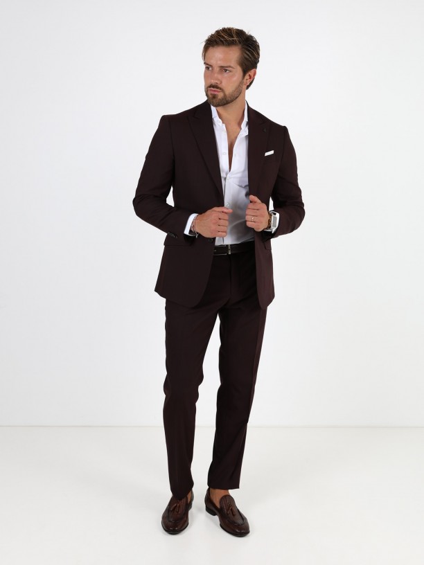 Slim fit micro structured suit