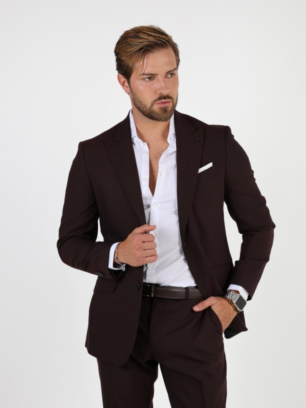 Fato de  micro estrutura slim fit