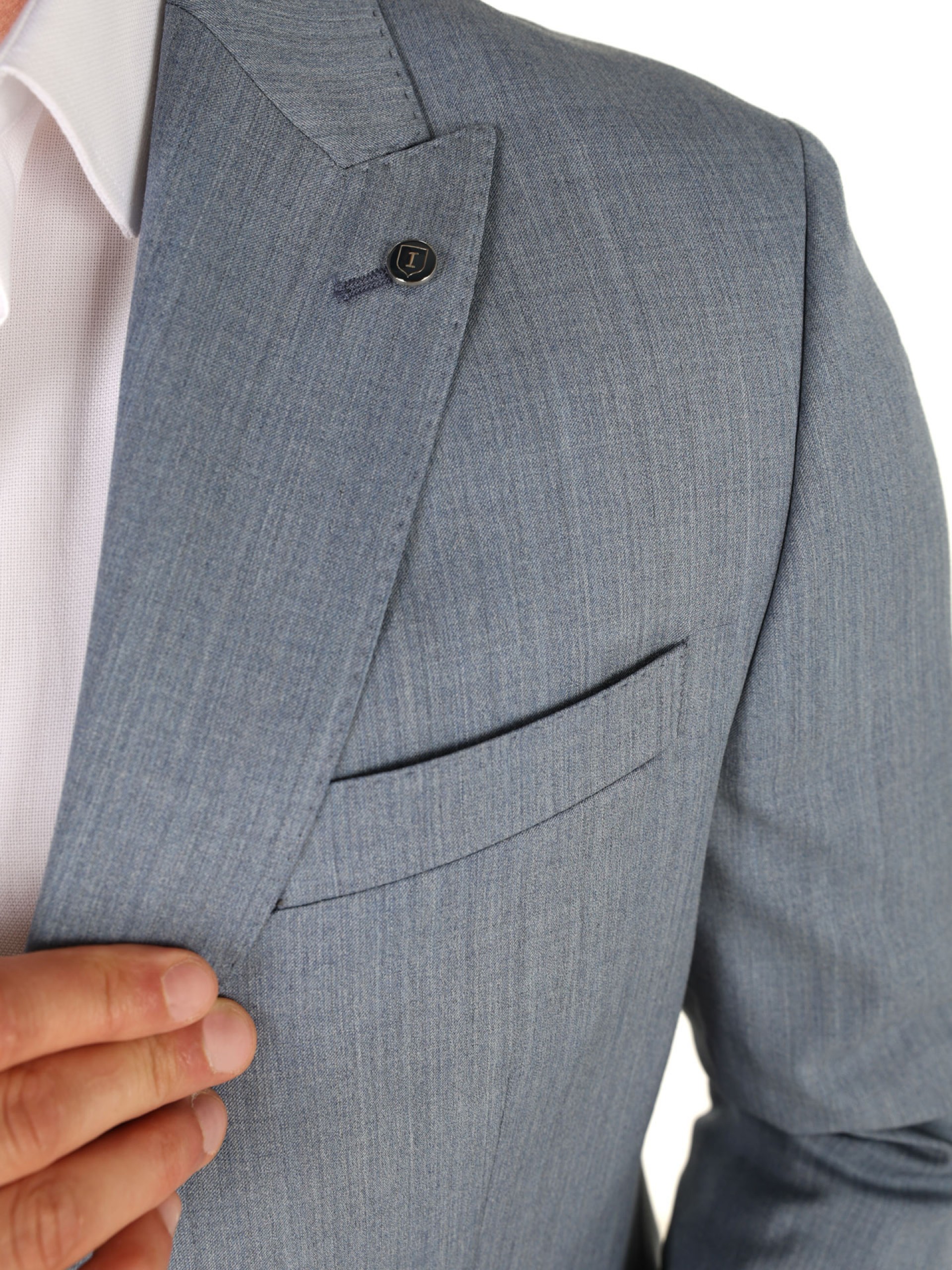 Traje de lana con micro patrón