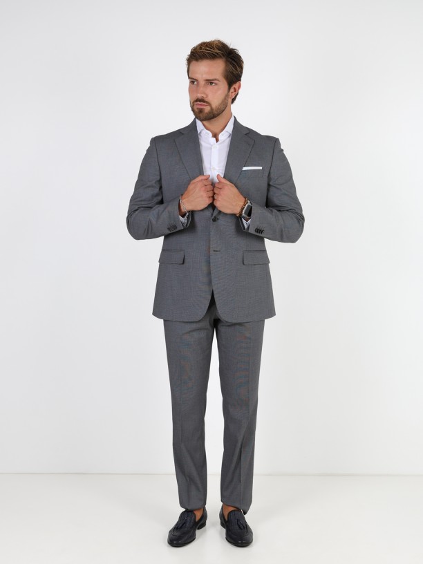 Plain regular fit suit