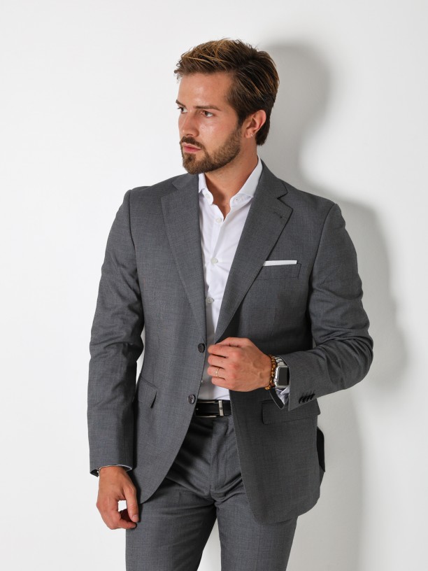 Plain regular fit suit