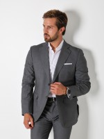 Traje liso de corte regular Traje liso de corte regular