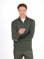 Jersey de punto con media cremallera 100% algod�n