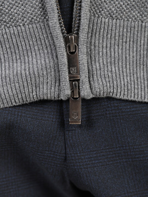 Cárdigan de punto liso con cremallera Cárdigan de punto liso con cremallera