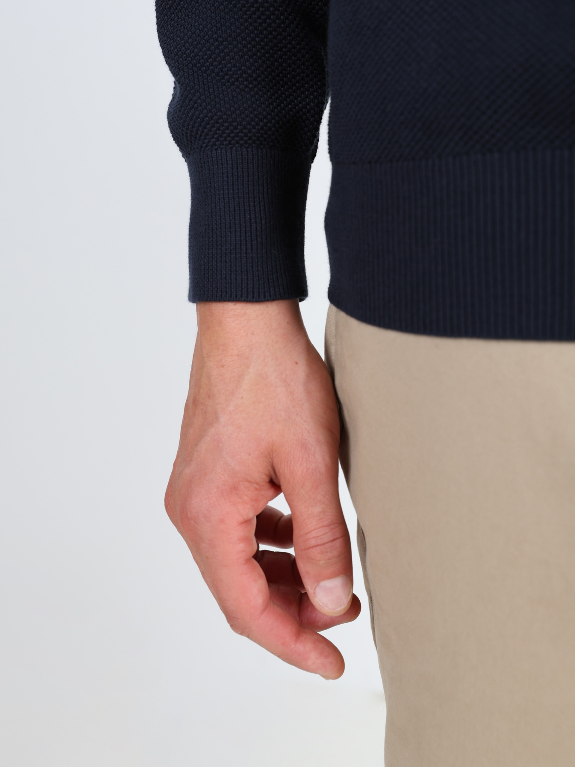 Casaco de malha liso algodão