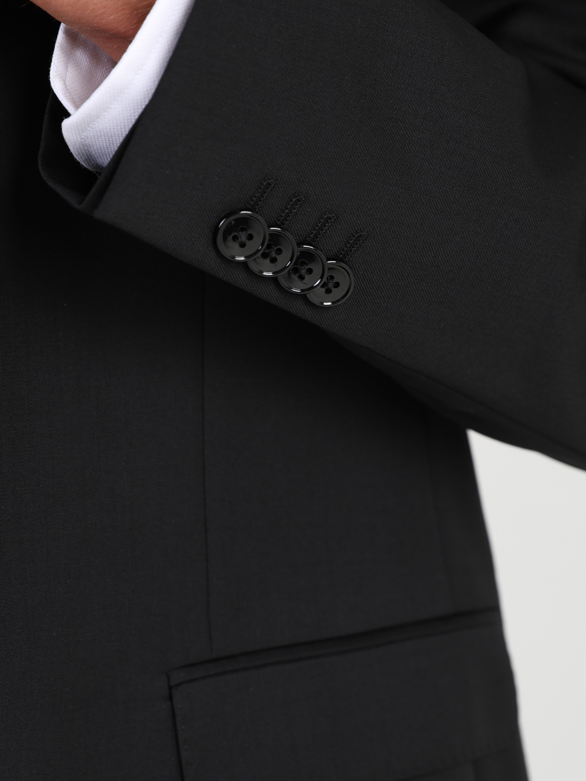 Fato liso regular fit 100% lã