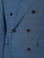 Double-breasted suit with a checkered pattern