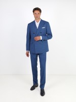 Double-breasted suit with a checkered pattern