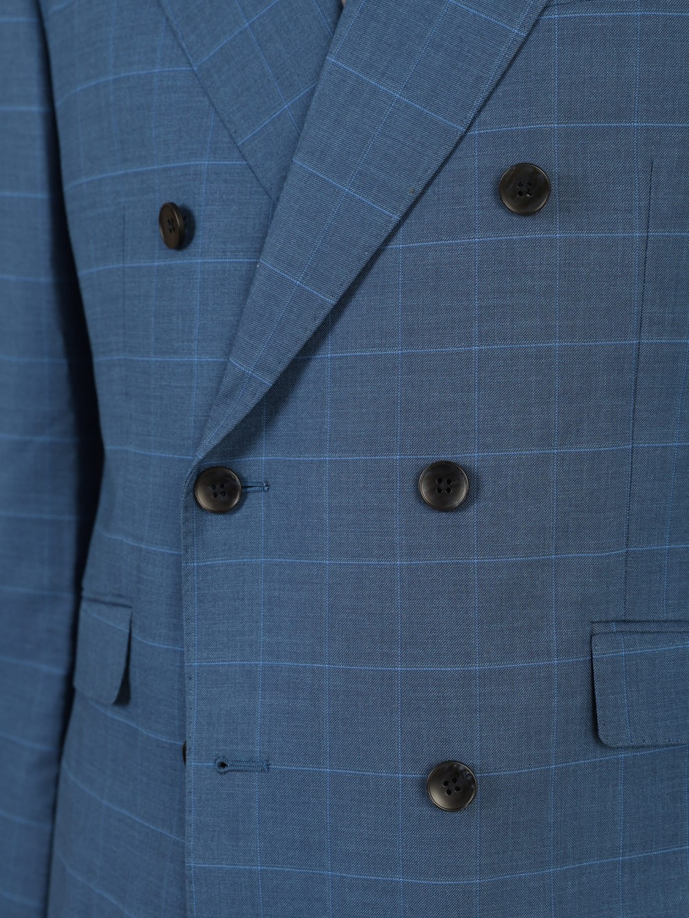 Double-breasted suit with a checkered pattern