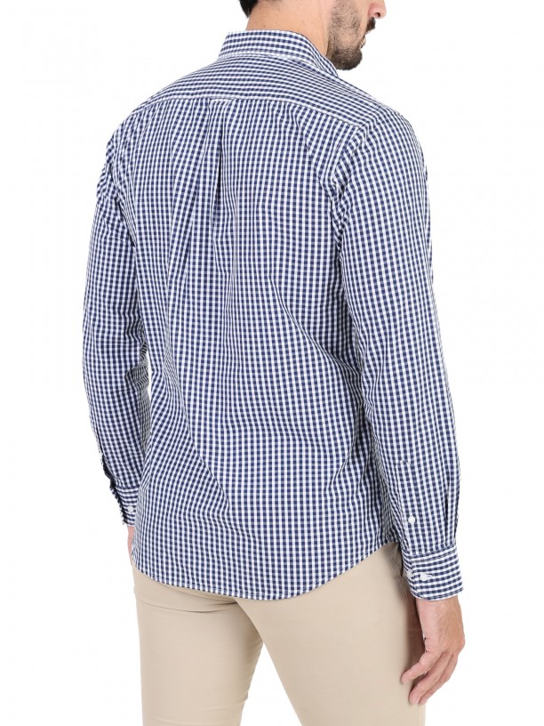 Camisa de algodn estampado cuadros