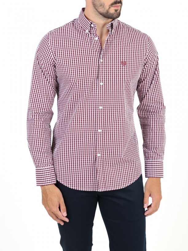 Cotton plaid pattern shirt