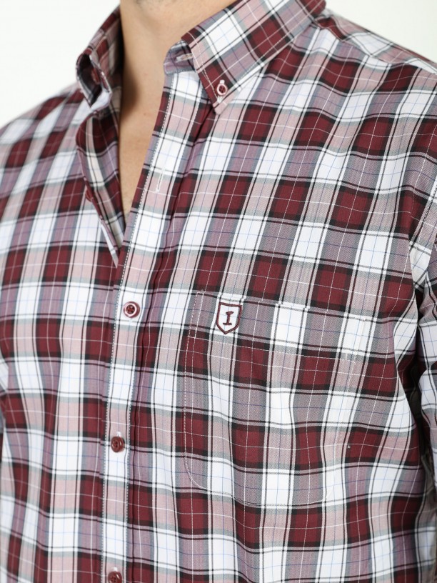 Maroon checkered shirt