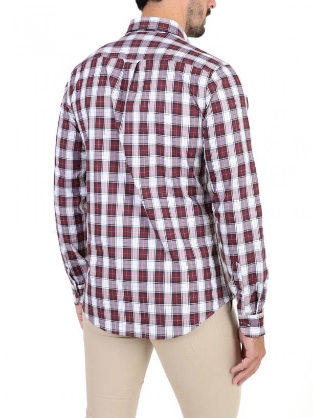 Maroon checkered shirt