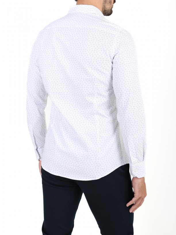 Leafs pattern cotton shirt