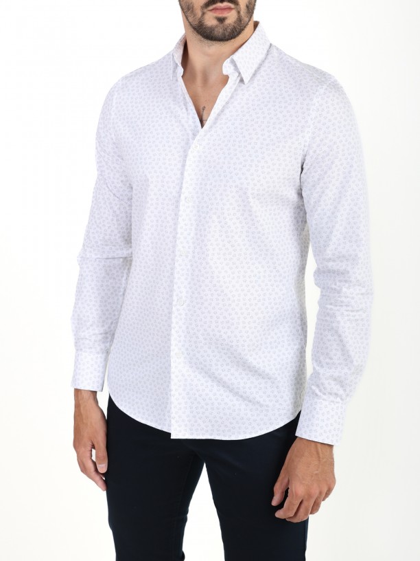 Camisa de algodo padro folhas