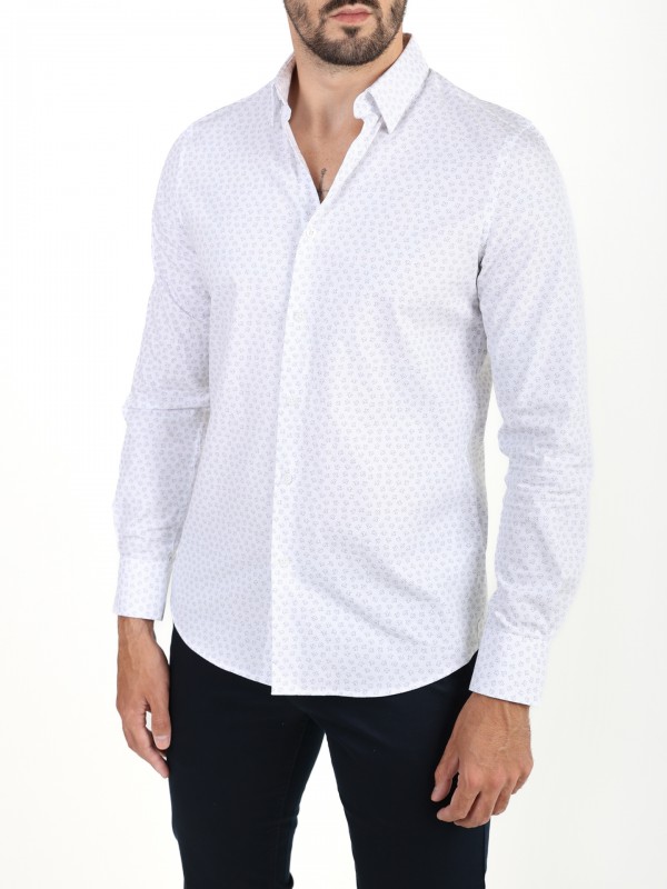 Camisa de algodn estampado hojas