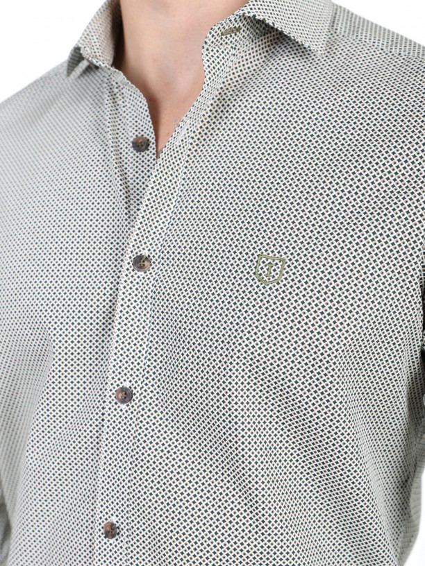 Geometric pattern cotton shirt