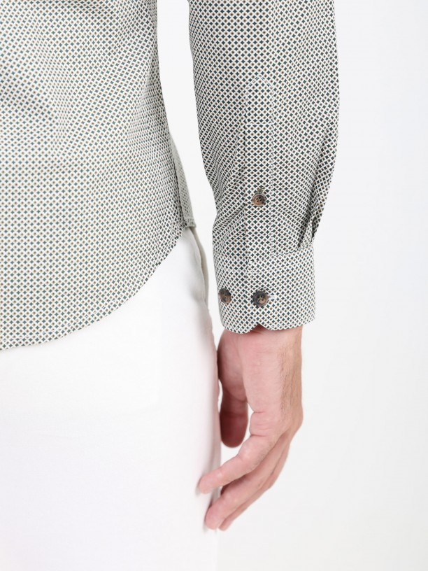 Geometric pattern cotton shirt