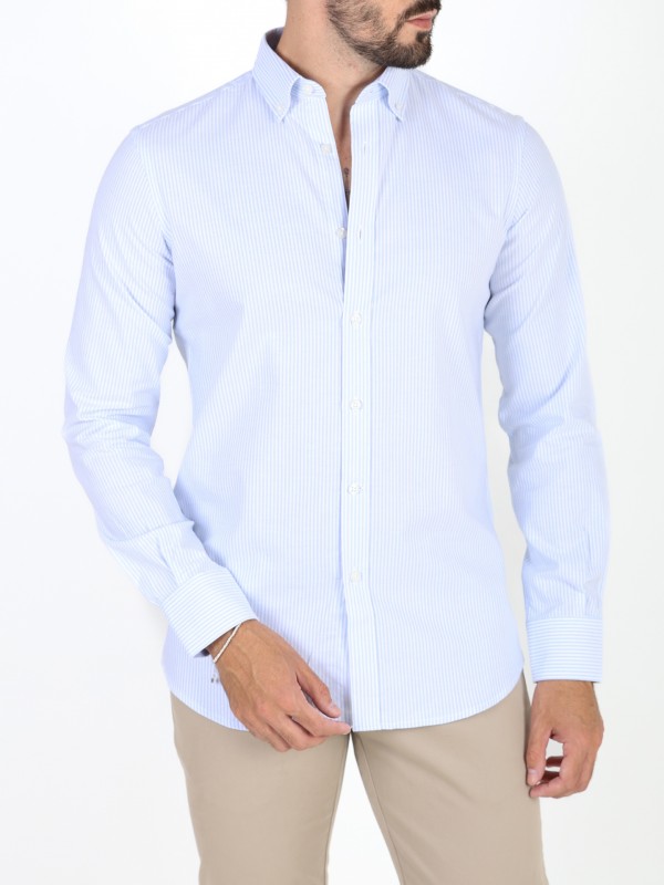 Camisa de algodo s riscas