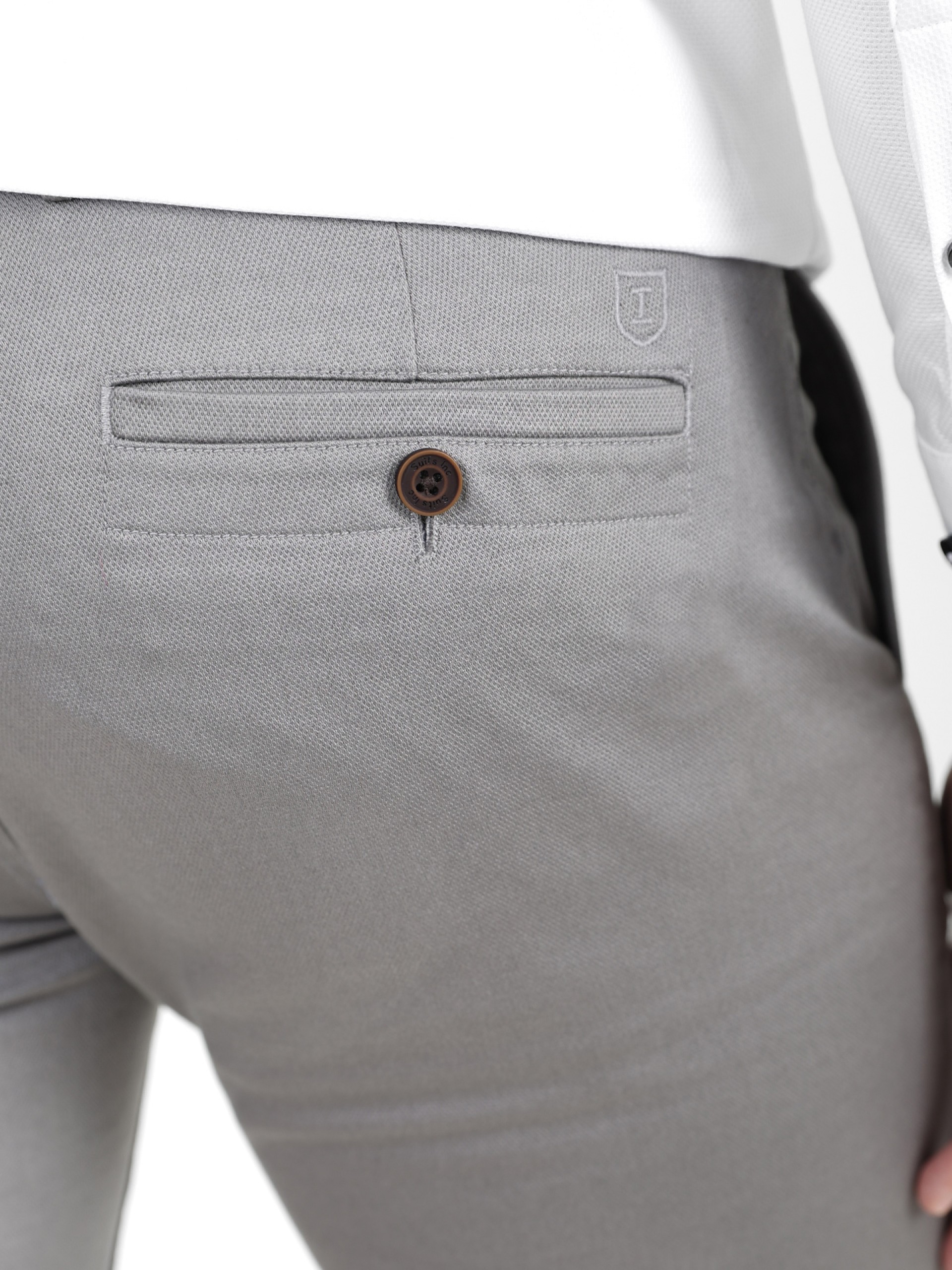 Calças chino de algodão elástico