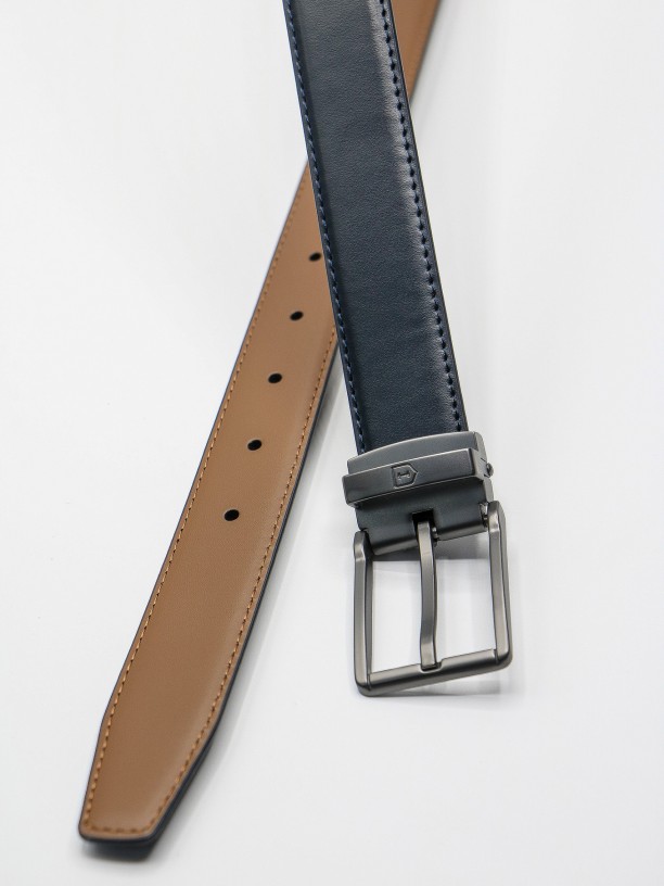 Reversible leather elegant belt