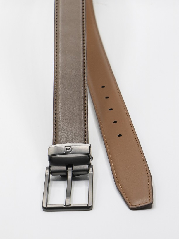 Reversible leather elegant belt