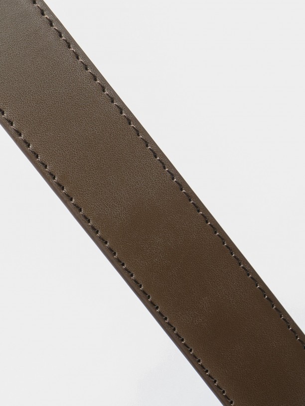 Reversible leather elegant belt