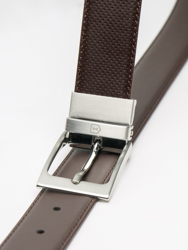 Reversible leather elegant belt