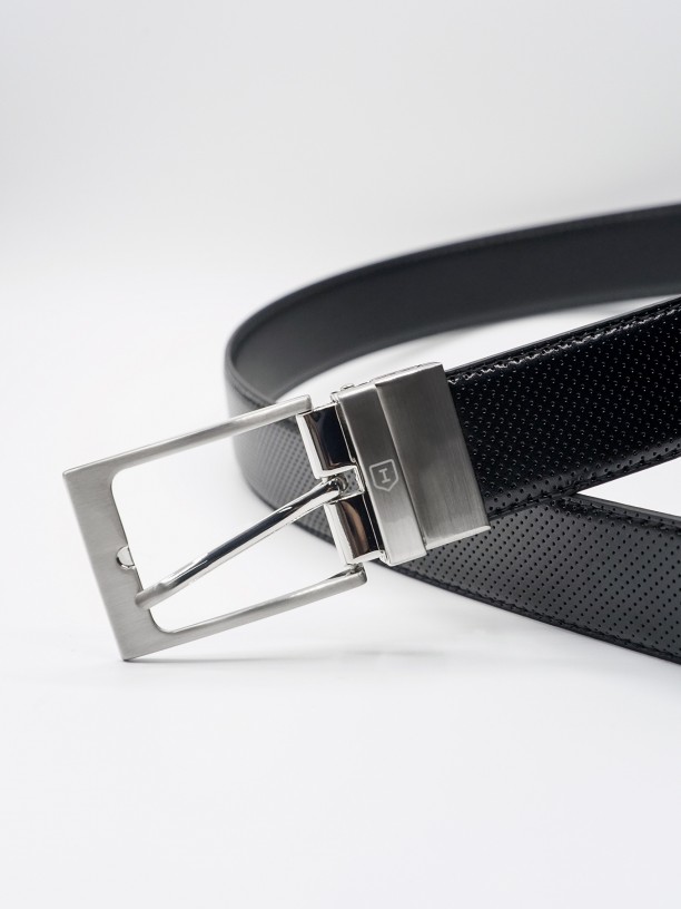 Reversible leather elegant belt