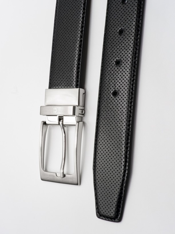 Reversible leather elegant belt