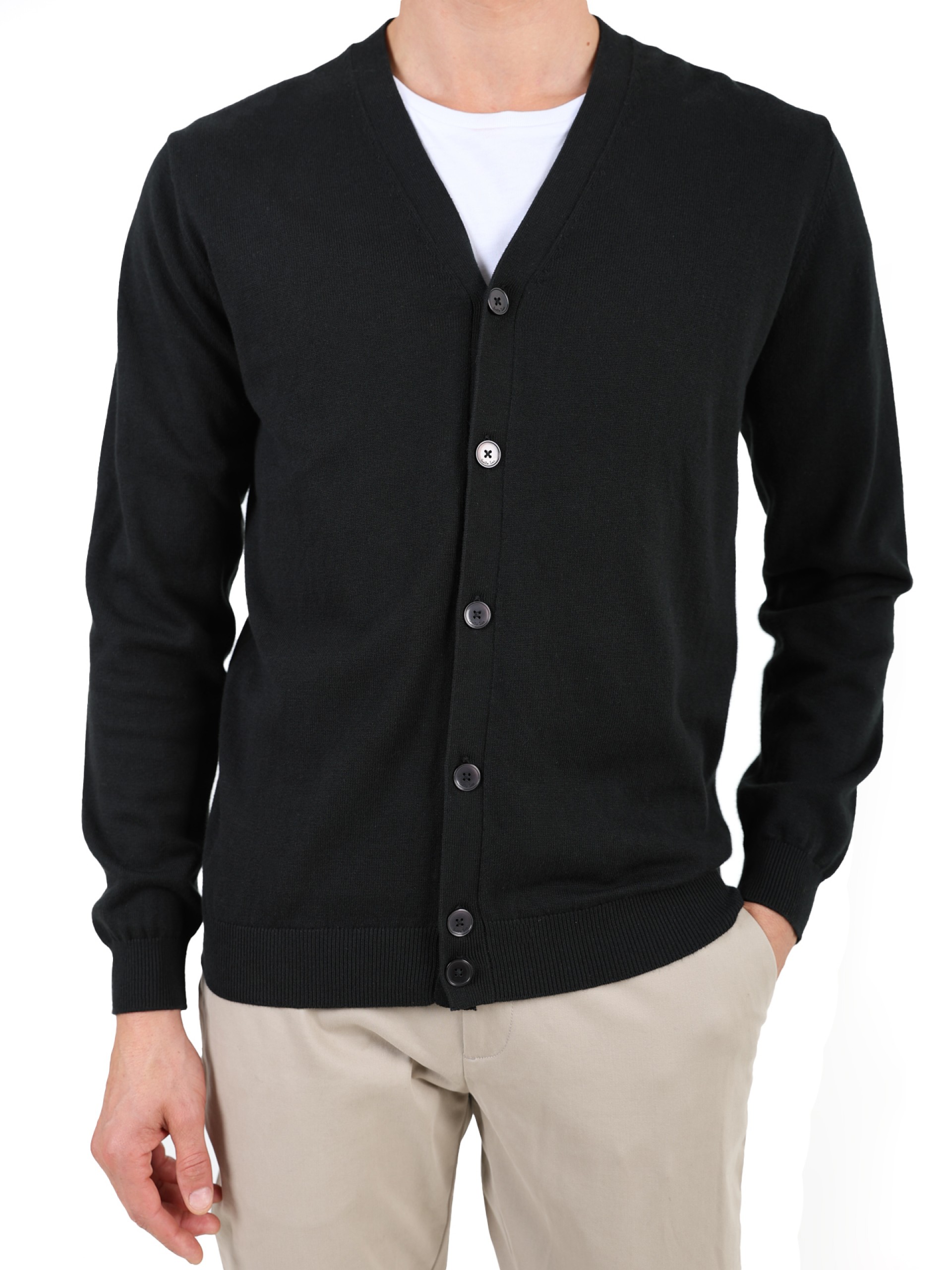 Cardigan de malha algodão e caxemira